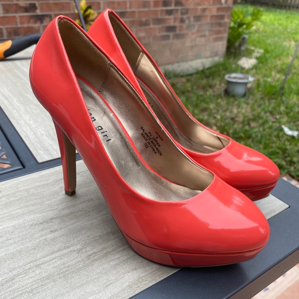 Coral high heels